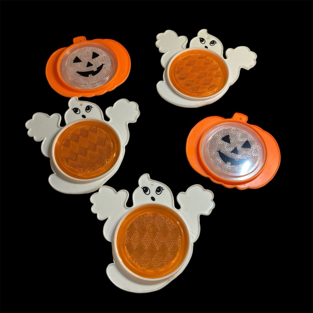 Vintage Halloween Reflective Ghosts & Jack o Lanterns JOL 90s Decor Pendants